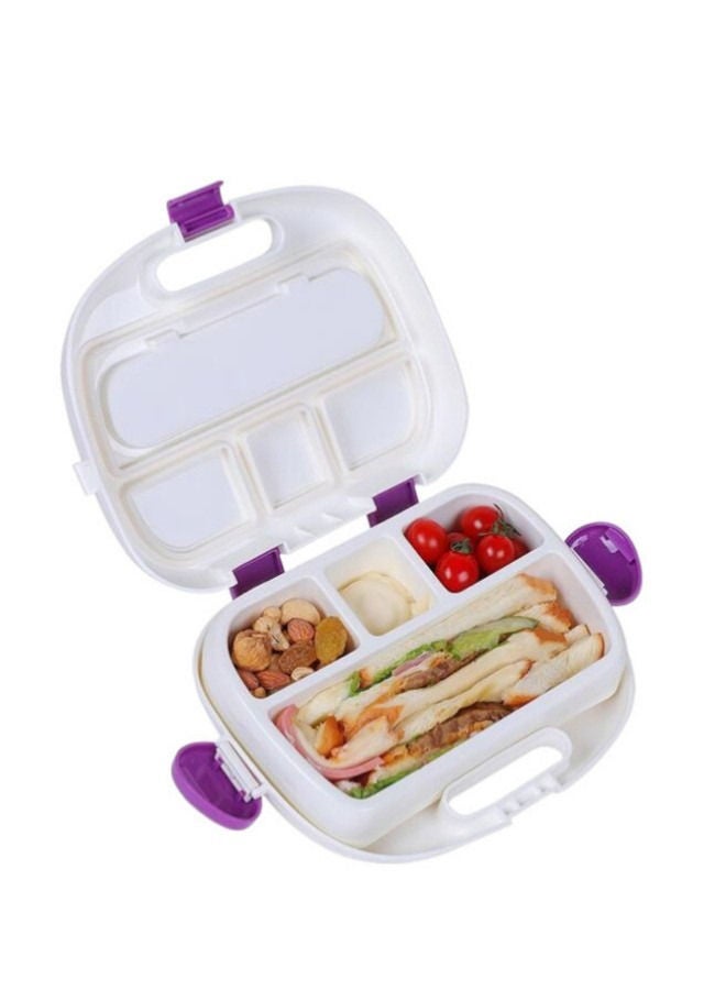 XiuWoo Children's Bento Lunch Box Fresh-Keeping Lunch Box Lunch Plate With Fork-Purple  - Image 2