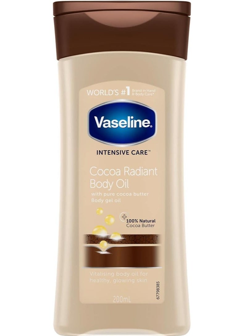 فازلين جل زيتي للجسم بخلاصة الكاكاو المرطب بالكامل - 6.8 أونصة - عبوتان - Image 3
