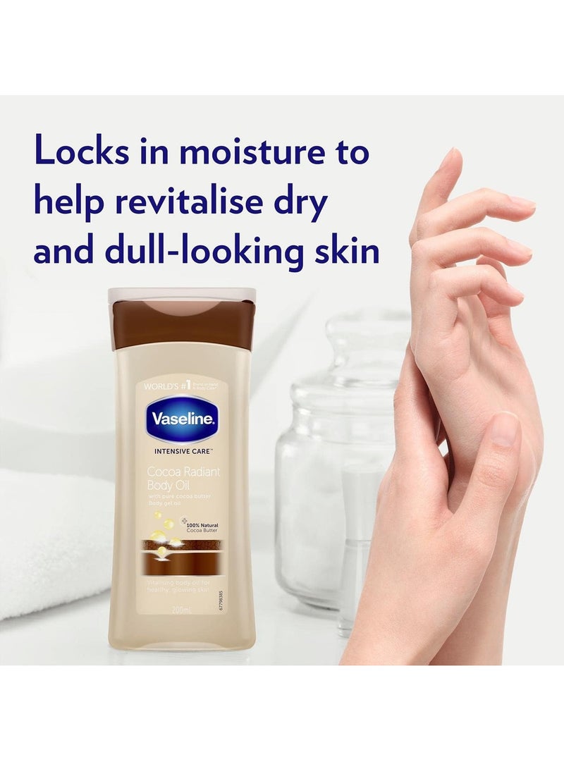 فازلين جل زيتي للجسم بخلاصة الكاكاو المرطب بالكامل - 6.8 أونصة - عبوتان - Image 4