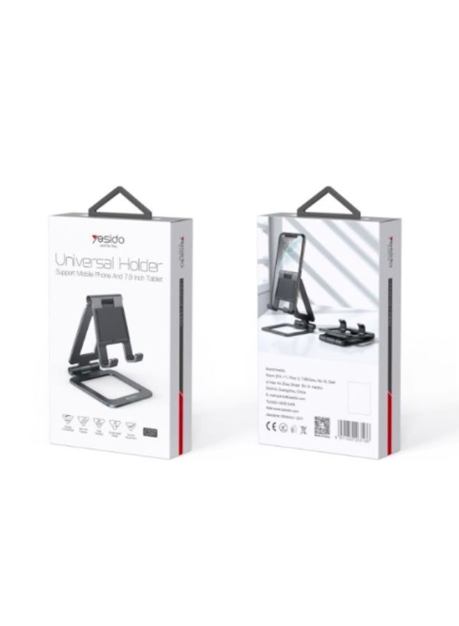 Yesido Aluminum Alloy 360 Angle Adjustable Telescopic Desk Phone Desktop Stand Universal Tablet Phone Holder Premium Foldable Design | Model C97 | By Yesido - Image 5