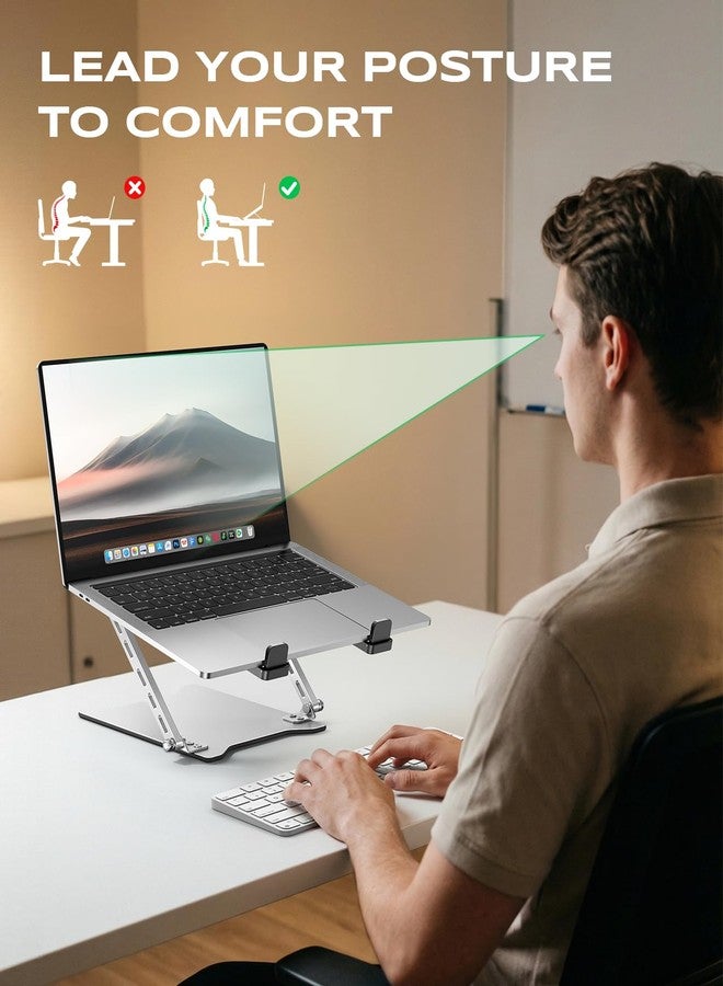 RIWUCT حامل كمبيوتر محمول RIWUCT 2026 للمكتب، فائق النحافة، محمول، وقابل لتعديل الارتفاع - Image 4