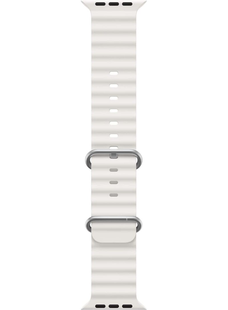 ELTRAZONE Band Compatible with Apple Watch Band Ultra 49mm 45mm 44mm 42mm, Adjustable Loop with Buckle Soft Stretchy Silicone Sports Band for iWatch Series SE 8 7 6 5 4 3 2 1 Men Women, Starlight - Image 4