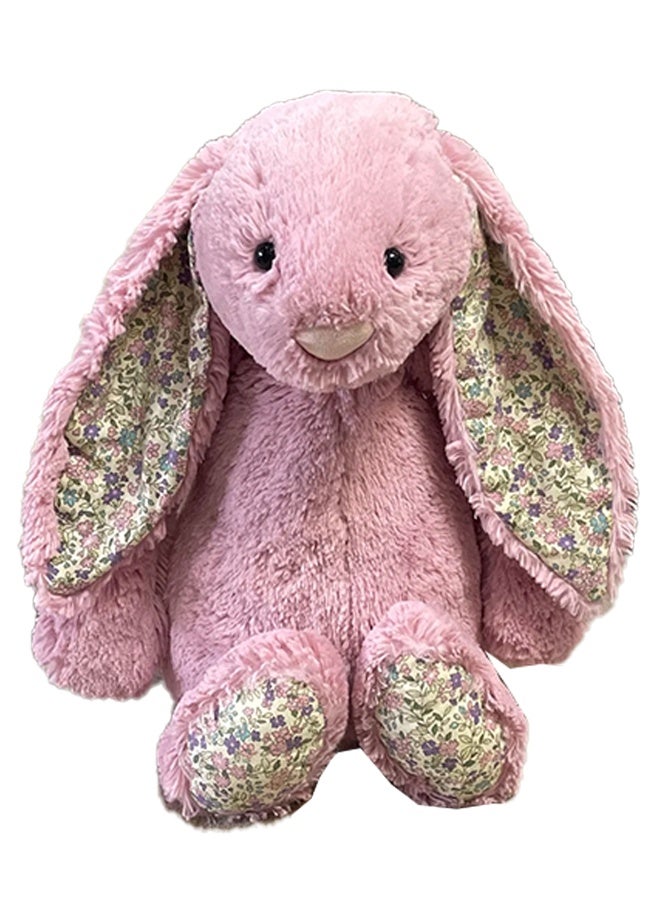 موضة مطبوعة نمط الأرنب ذو الأذن المقوسة، لعبة لطيف الفخم 31 سم -الوردي - Image 2