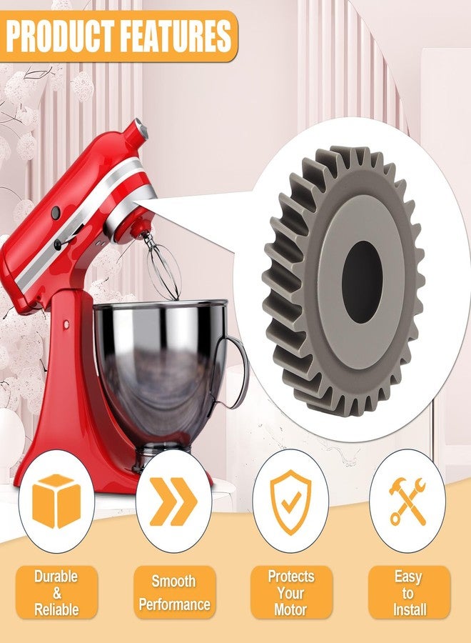 Podoy W11086780 Worm Gear Replace 9703543, 9706529 for compatible with Kitchen Aid Mixer W10916068, WP9706529 Include 9703680 Circlip - Image 2