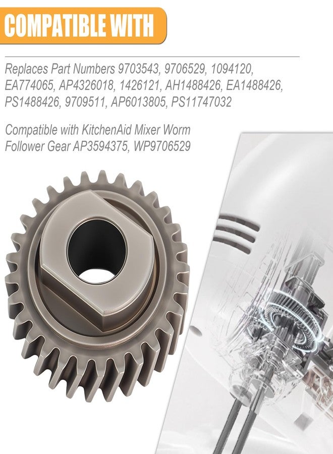 Podoy W11086780 Worm Gear Replace 9703543, 9706529 for compatible with Kitchen Aid Mixer W10916068, WP9706529 Include 9703680 Circlip - Image 4