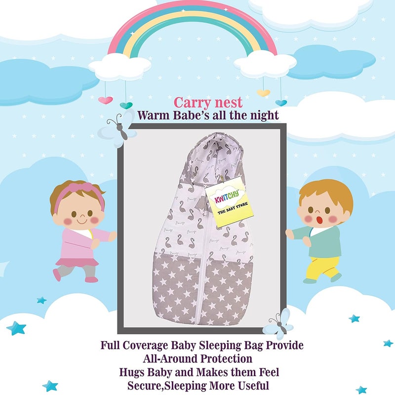 Kwitchy Flat Bed Infant Born Baby Bedding Set for New Born Luxury Mattress & Carry Bag (0-6 Months) Grey (2PCS Set) - Image 5