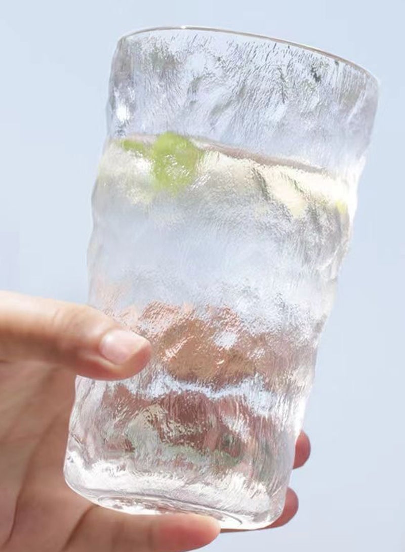 6-Piece Clear Textured Glass Drinking Cups – 300ML Each, Premium Decorative Glassware For Coffee，Water, Juice & Beverages - Image 3