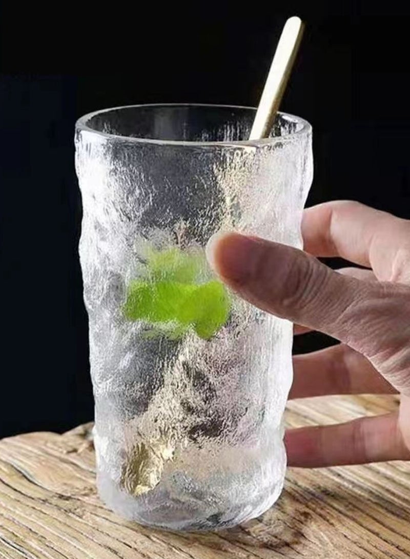 6-Piece Clear Textured Glass Drinking Cups – 300ML Each, Premium Decorative Glassware For Coffee，Water, Juice & Beverages - Image 4