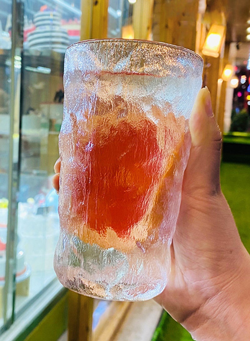 6-Piece Clear Textured Glass Drinking Cups – 300ML Each, Premium Decorative Glassware For Coffee，Water, Juice & Beverages - Image 5