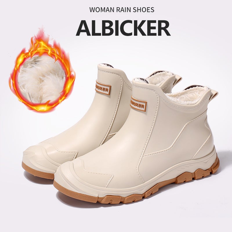 Korean Style Black National Trend Short Waterproof Boots Eco-Friendly Rain Boots Outdoor Black Dirt-Resistant Anti-Fouling Large Size Unisex Wading Shoes - Image 1