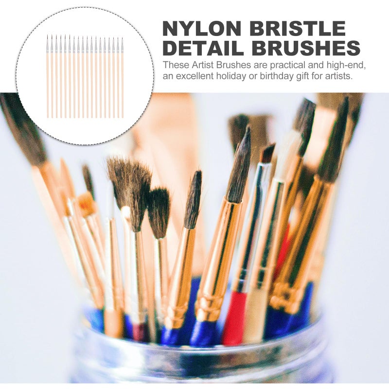 Nylon Detail Paintbrush Set 60pcs Fine Watercolor Oil Painting Wood Handles Large Medium Small - Image 4