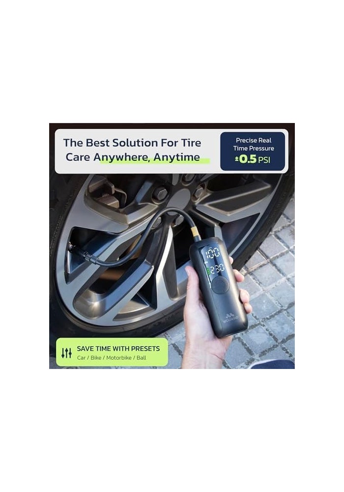 Woowind LP1 Portable Smart Tire Inflator - 150 PSI, Cordless Air Compressor for Car, Bike, and Motorcycle - Image 4