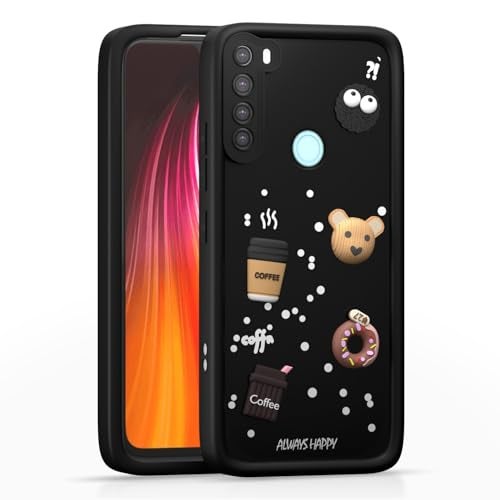 Pikkme Back Cover for Redmi Note 8 | 3D Cartoon Silicone Case Cute & Fun Full Protective Bumper Cover (Black) - Image 1