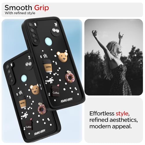 Pikkme Back Cover for Redmi Note 8 | 3D Cartoon Silicone Case Cute & Fun Full Protective Bumper Cover (Black) - Image 2
