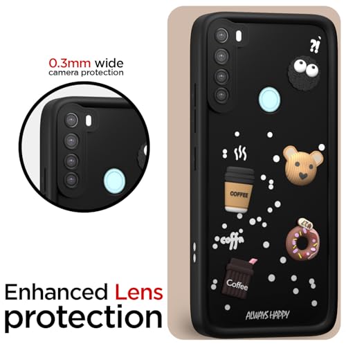 Pikkme Back Cover for Redmi Note 8 | 3D Cartoon Silicone Case Cute & Fun Full Protective Bumper Cover (Black) - Image 5