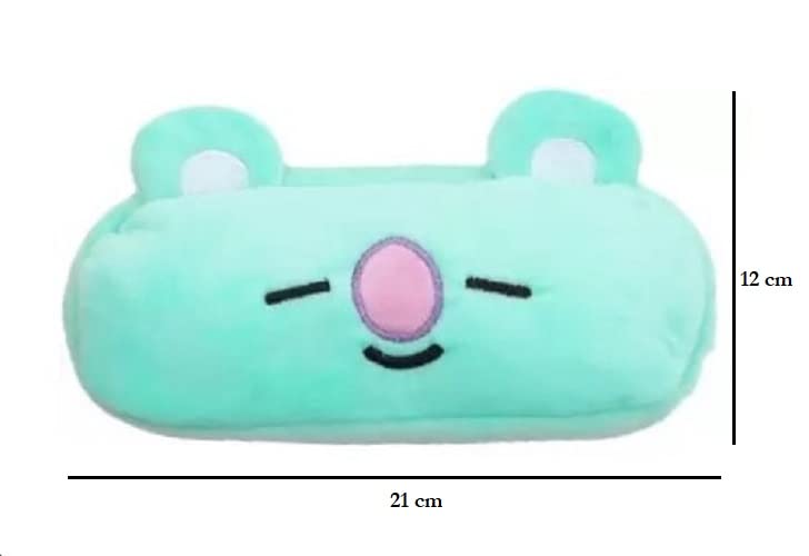 Awestuffs Pencil Pouch Soft Toys for Children, Kids Favorite Pencil Box and Cosmetic Pouch for Girls Multi-Functional Pen Box (Green Koala Bear) (Koya BTS) - Image 2