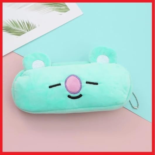 Awestuffs Pencil Pouch Soft Toys for Children, Kids Favorite Pencil Box and Cosmetic Pouch for Girls Multi-Functional Pen Box (Green Koala Bear) (Koya BTS) - Image 3