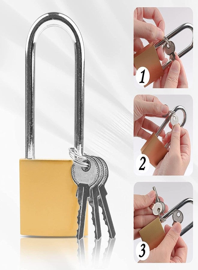 XFJSAK Key Locks 38mm, Long Shackle Padlocks with Keys, Gym Locker Padlocks, High Security Padlock, for Indoor, Gate, Garage - Image 3