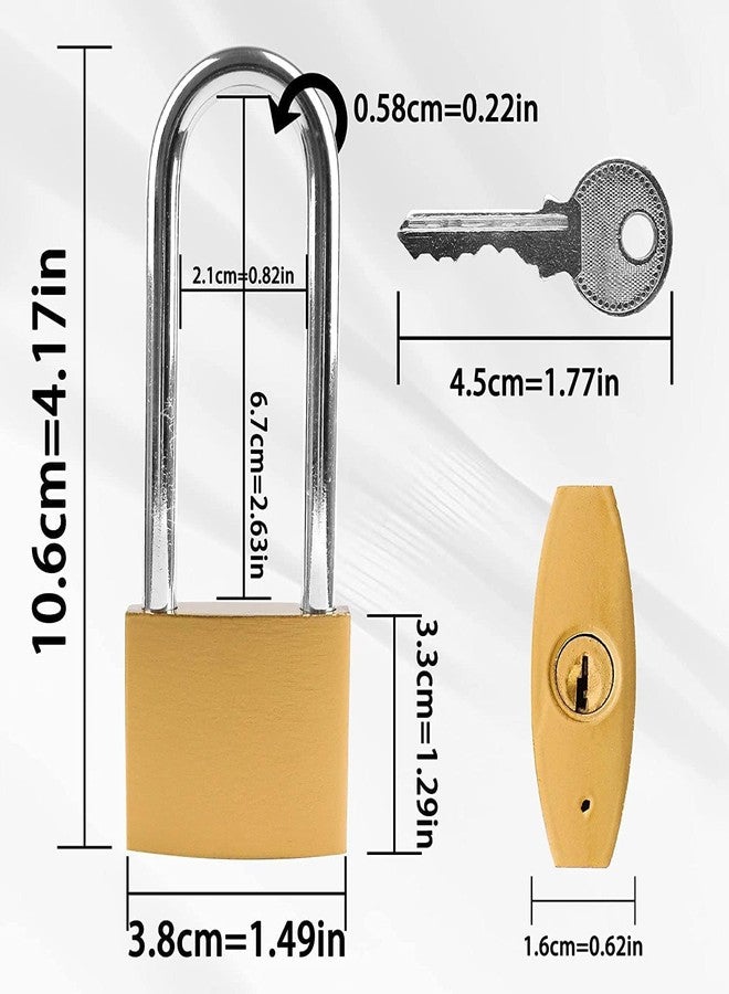 XFJSAK Key Locks 38mm, Long Shackle Padlocks with Keys, Gym Locker Padlocks, High Security Padlock, for Indoor, Gate, Garage - Image 2