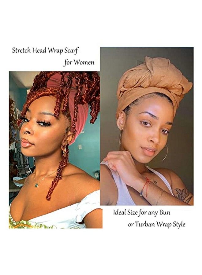 kachanaa 4 Pieces Stretch Headwraps Ultra For Black Women Soft Urban Long African Head Scarf Solid Color Breathable Turbans Head Accessories - Image 4