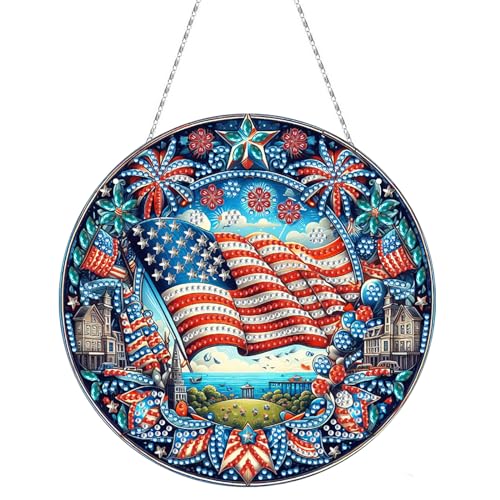 ARTopet 4th of July Diamond Art Hanging Kit Single Sided Patriotic Pendant - Image 1