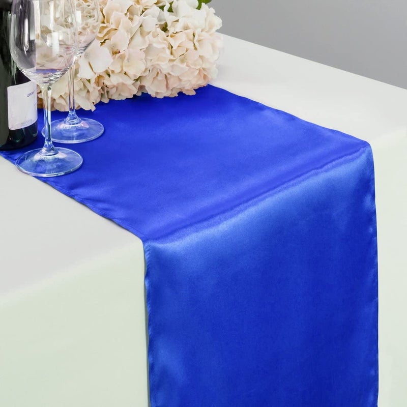 LinenTablecloth 14 x 108Inch Satin Table Runner Royal Blue