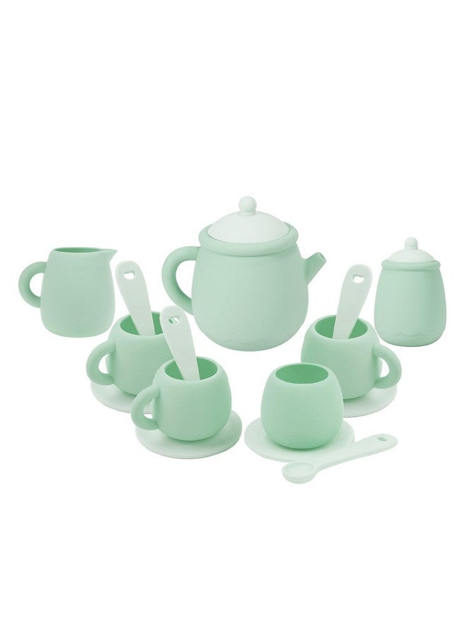 MCGMITT Silicone Tea Set, Tea Party Set For Little Girls Boys, 15 Pcs Bpa Free Dishwasher Safe Pretend Tea Set For Toddlers Kids Age 3-6, Cute Toy Kitchen Accessories For Children Birthday Gifts - Image 1