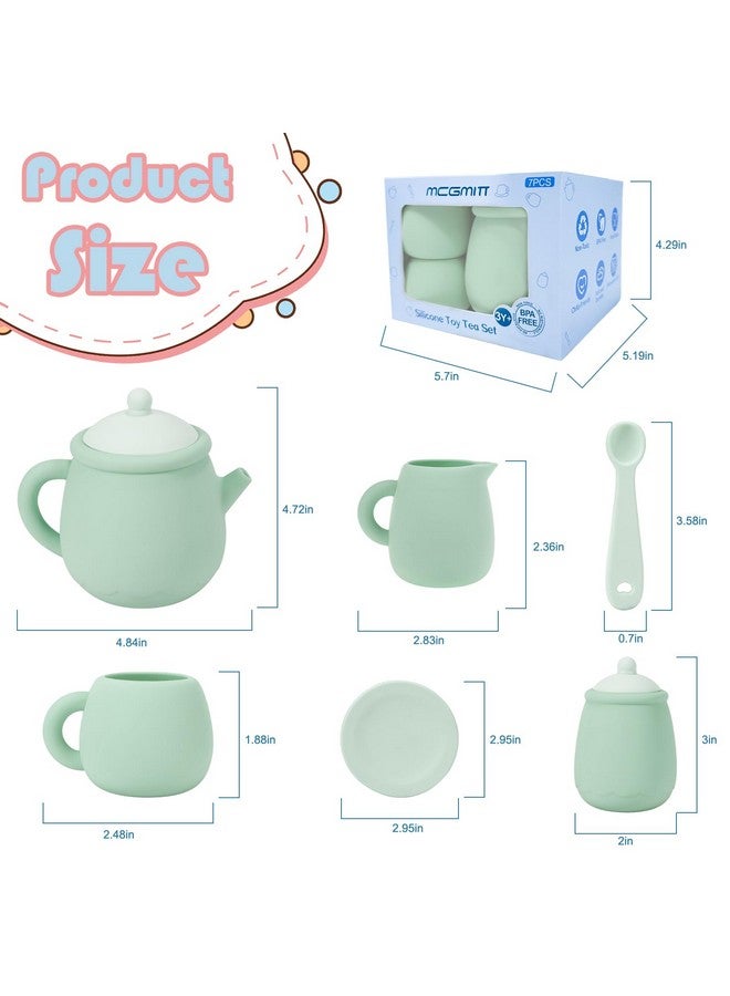 MCGMITT Silicone Tea Set, Tea Party Set For Little Girls Boys, 15 Pcs Bpa Free Dishwasher Safe Pretend Tea Set For Toddlers Kids Age 3-6, Cute Toy Kitchen Accessories For Children Birthday Gifts - Image 3