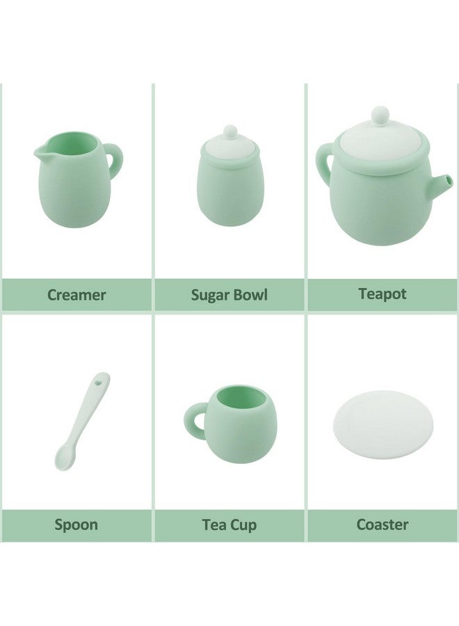 MCGMITT Silicone Tea Set, Tea Party Set For Little Girls Boys, 15 Pcs Bpa Free Dishwasher Safe Pretend Tea Set For Toddlers Kids Age 3-6, Cute Toy Kitchen Accessories For Children Birthday Gifts - Image 4