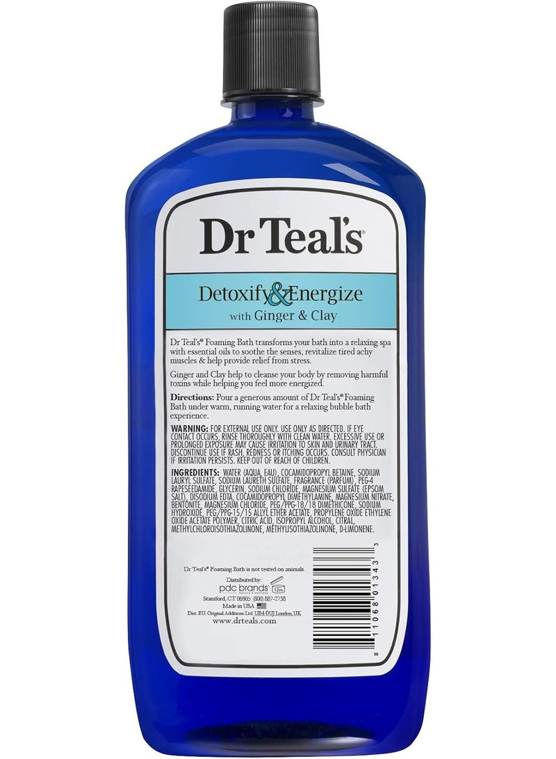 Dr Teal's Foaming Bath with Pure Epsom Salt, Detoxify & Energize with Ginger & Clay, 34 Ounces - Image 3