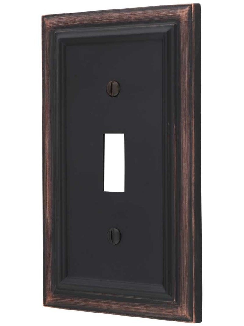 AMERELLE 94TVB Continental Single Toggle Cast Metal Wallplate in Aged Bronze