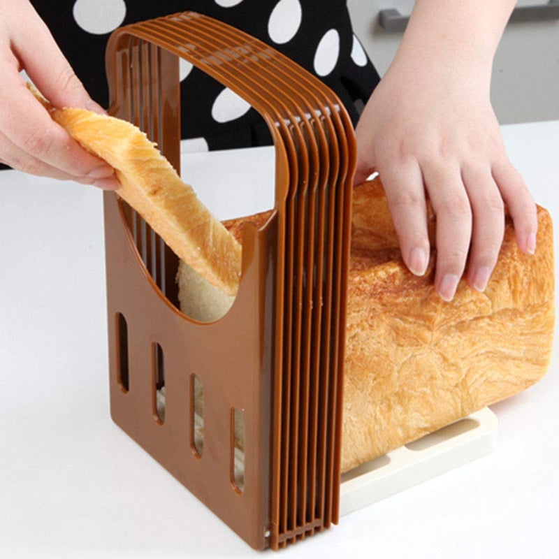 DIKSUL Bread Slicer Cutter Foldable and Adjustable Bread Toast Slicer Cutting Slicing Guide Dough Cut Frame Kitchen Tool Foldable Compact Cutting Board Kitchen Accessories - Image 3