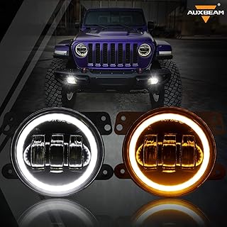 Auxbeam Auxbeam 4 Inch LED Fog Lights for Jeep Wrangler JK Rubicon Unlimited JKU 2007-2018, 60W Driving Offroad 4" Round Fog  - Image 1