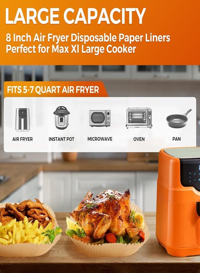 PureBake Air Fryer Paper Liners 100 PCS (8 Inch) - Non-Stick Disposable Parchment Paper Sheets, Oil Proof Food Grade Baking Papers for Airfryer, Oven, Microwave, Roasting & Cooking - Image 4