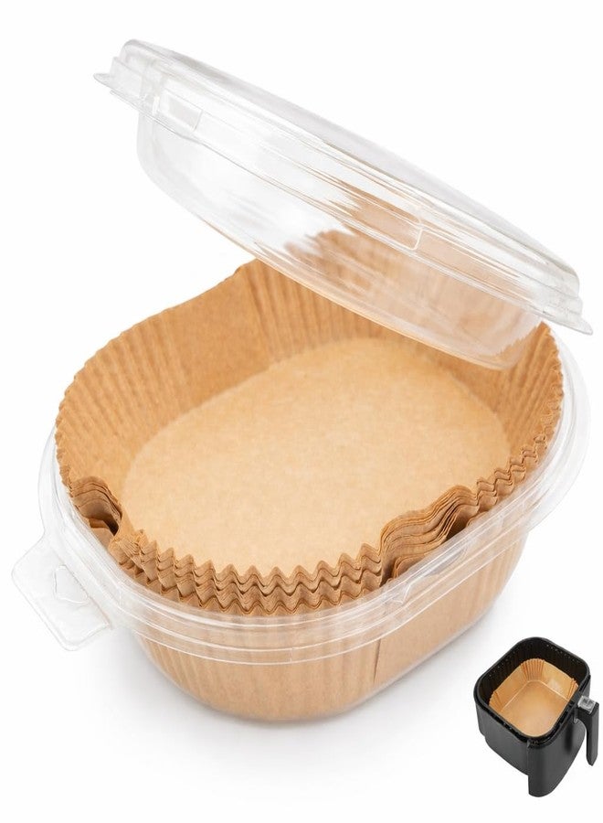 PureBake Air Fryer Paper Liners 100 PCS (8 Inch) - Non-Stick Disposable Parchment Paper Sheets, Oil Proof Food Grade Baking Papers for Airfryer, Oven, Microwave, Roasting & Cooking - Image 1
