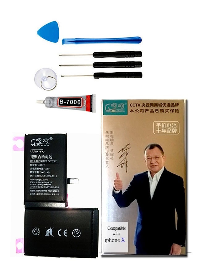 LEHEHE Battery Replacement for cell iphone  X 3000mah with Complete Repair Tools Kits  - Image 1