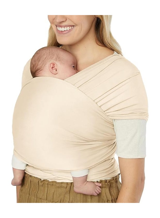 إيرجوبيبي Aura Sustainably Sourced Knit Baby Wrap, Cream - Image 1