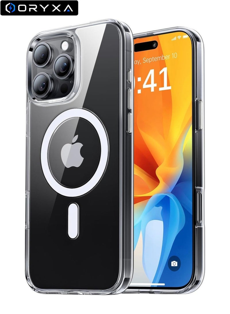 ORYXA iPhone 16 Pro Case Clear, MagSafe Magnetic iPhone 16 Pro Cover, Anti-Yellowing Slim Shockproof Bumper, Full Protection Transparent Back Cover 6.3", Clear - Image 1