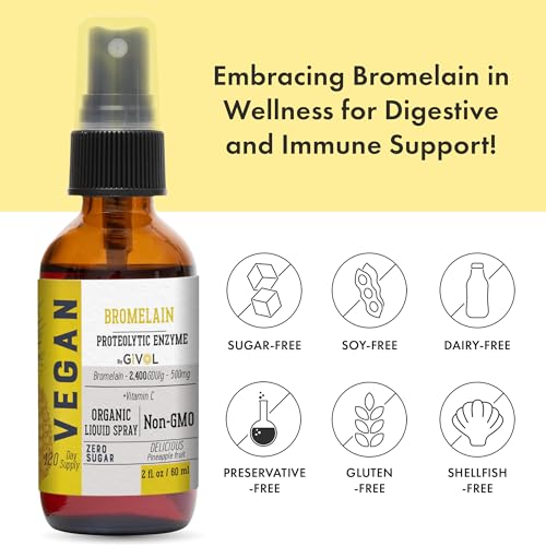 GIVOL Organic Raw Bromelain Mist-Liquid Pineapple Extract - Enhanced Potency 500mg, for Kids & Adults - for Digestive Health, Inflammatory Response, and Healing - Non-GMO - 60ml 120 Day Supply - Image 4