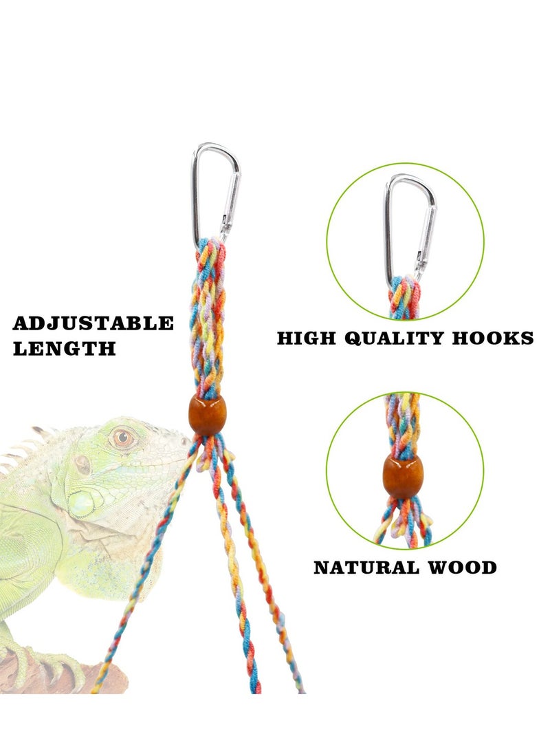 Lizard Hammock Reptile Hammock Swing Hanging Bed Cute Lizard Swing Toy Cotton Lizard Bed Reptile Summer Bed for Bearded Dragon Leopard Gecko Lizard Birds Parrots Rats (Colorful)