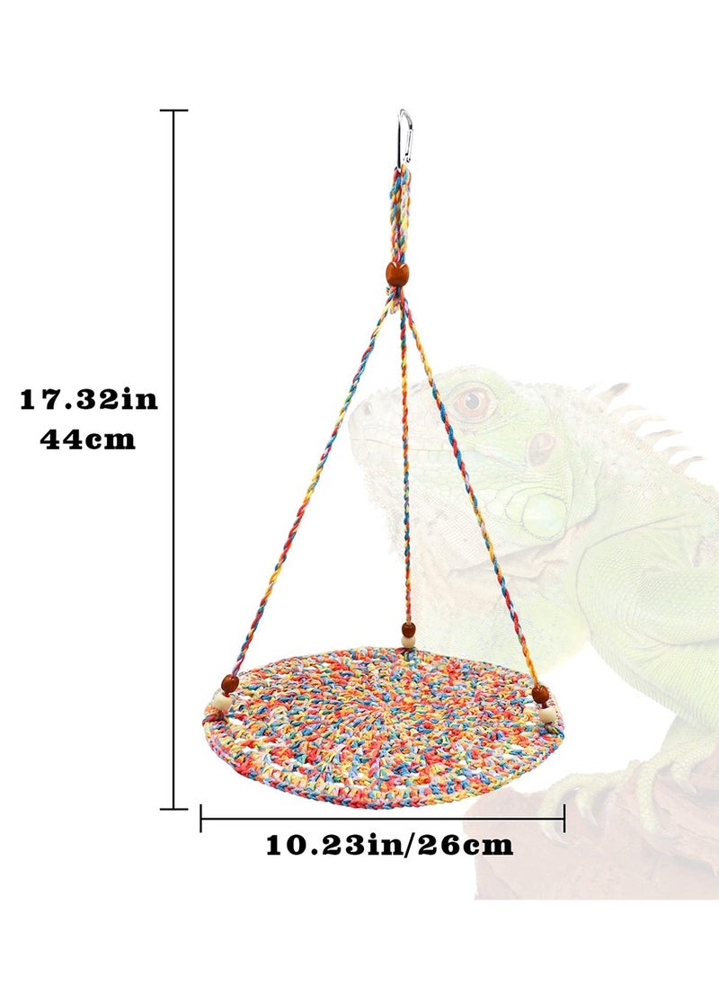 Lizard Hammock Reptile Hammock Swing Hanging Bed Cute Lizard Swing Toy Cotton Lizard Bed Reptile Summer Bed for Bearded Dragon Leopard Gecko Lizard Birds Parrots Rats (Colorful)