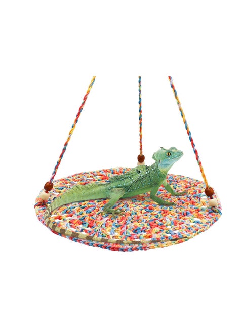 Lizard Hammock Reptile Hammock Swing Hanging Bed Cute Lizard Swing Toy Cotton Lizard Bed Reptile Summer Bed for Bearded Dragon Leopard Gecko Lizard Birds Parrots Rats (Colorful)