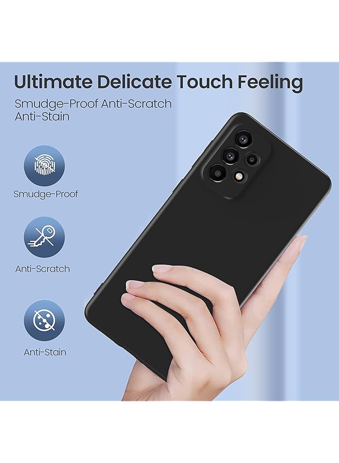 erorex Silicone Phone Case Compatible With Samsung Galaxy A73 5G Case Silicone Ultra Slim Shockproof Phone Case With Soft Anti Scratch Microfiber Lining 6.7 Inch Black - Image 4