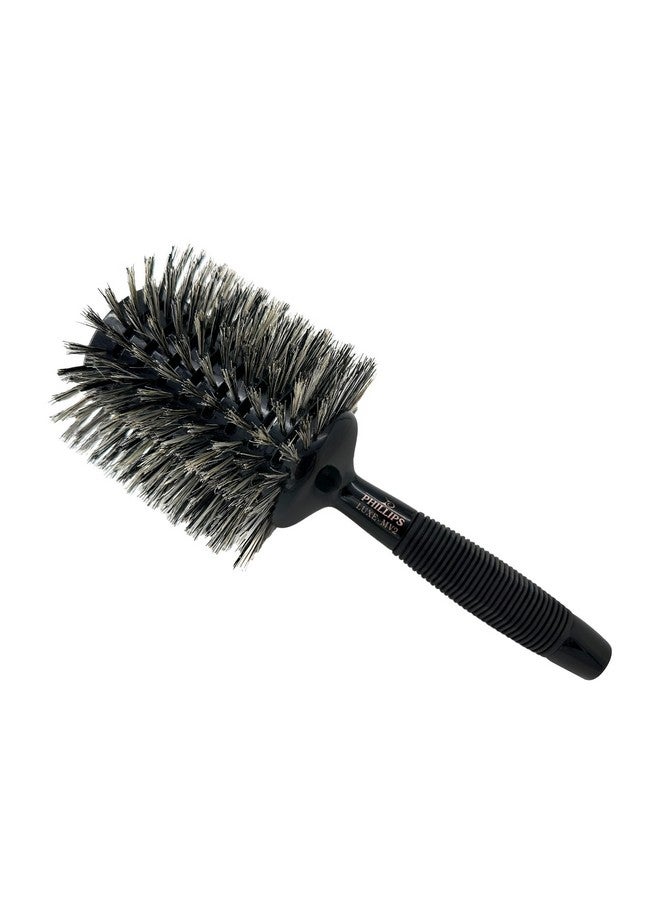 Phillips Brush Luxe Monster Vent 2 Professional Hair Brush (4.5” Diameter Barrel) Black & Gold Vented Hairbrush With Nylon Reinforced Boar Hair Bristles Ergonomic Rubber Grip - Image 3