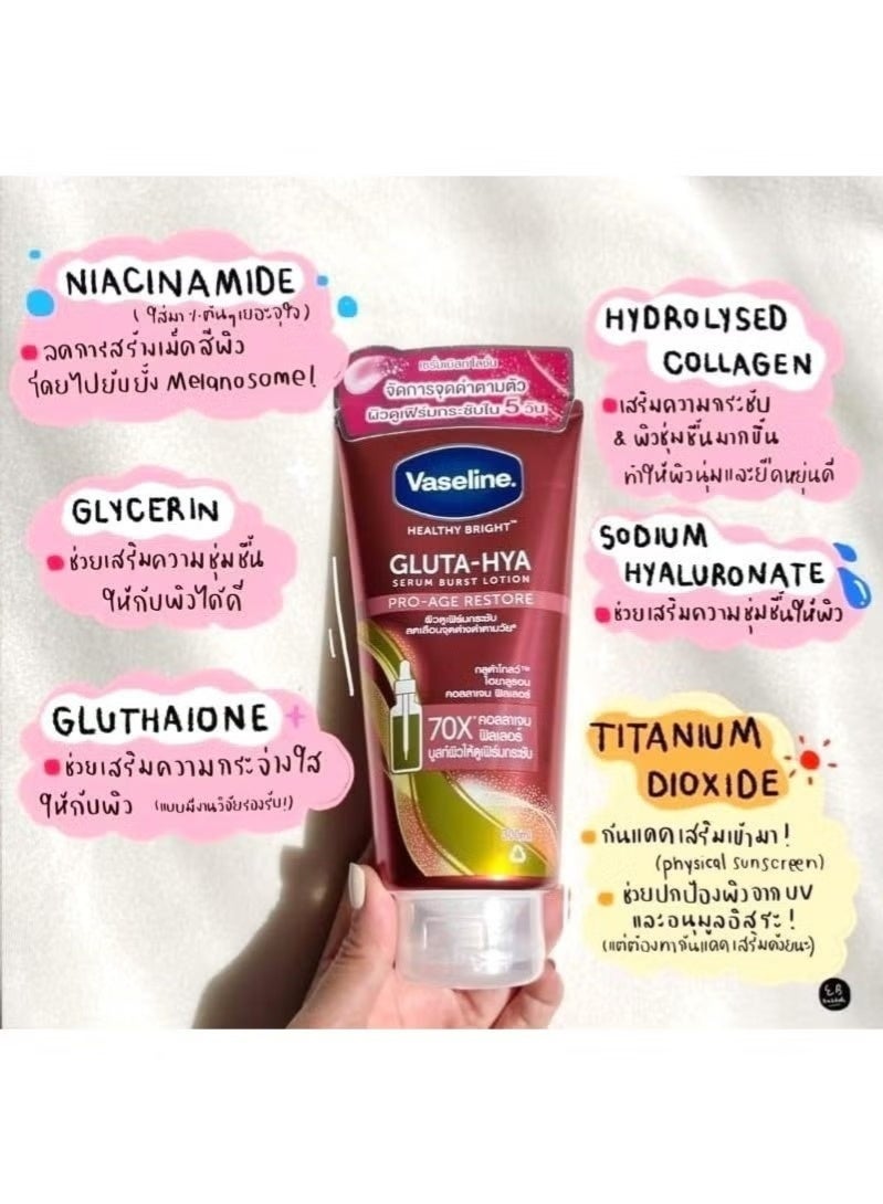 Vaseline Gluta-Hya Serum Burst Lotion Pro-Age Restore - Image 1