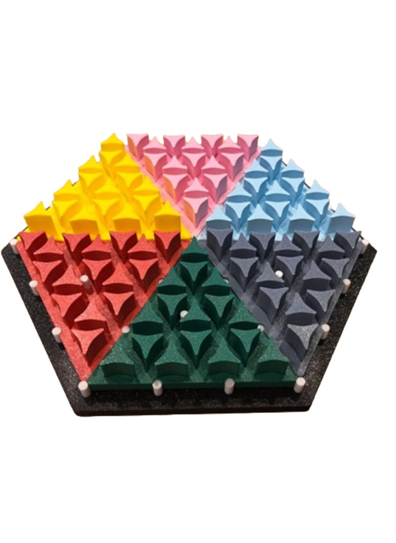 3D Brothers - Triangle Triggle Board Game  for 6 players Rubber Band Chain Triangle Chess Game 2-6 Players - Image 1