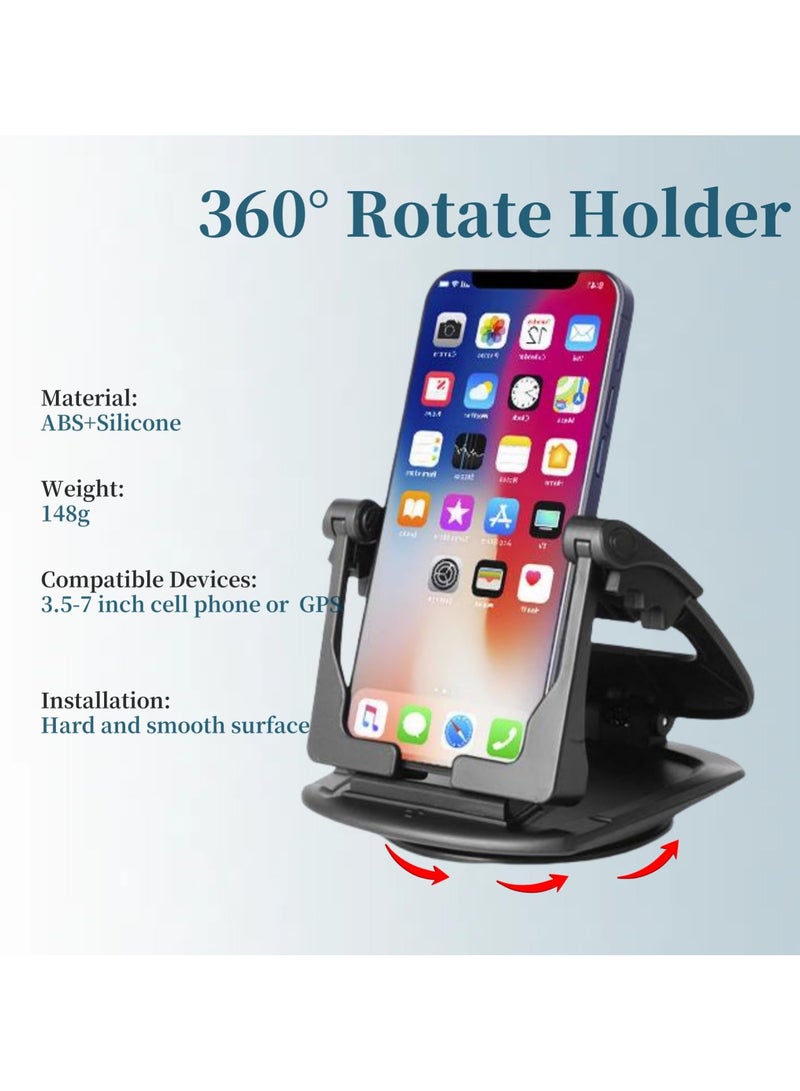 360° Rotatable Car Phone Holder with Suction Cup Mount for GPS  Cellphones, Dashboard Phone Stand Compatible with iPhone, Samsung, Garmin, and More, Supports Thick Cases, Ideal for All Vehicles - Image 5