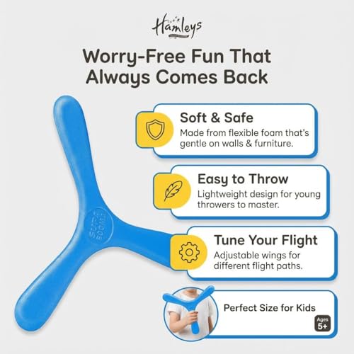 Hamleys Booma Boomerang – Returning Spinning Star Toy for Kids 5Y+ | Beginner-Friendly Outdoor Boomerang for Young Throwers | Soft, Safe & Assorted Colours - Image 2