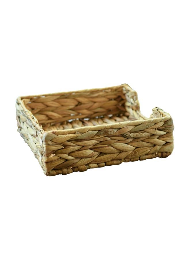 HONEY BEE Sturdy Hyacinth Grass Square Shaped Storage Basket Brown - Image 2