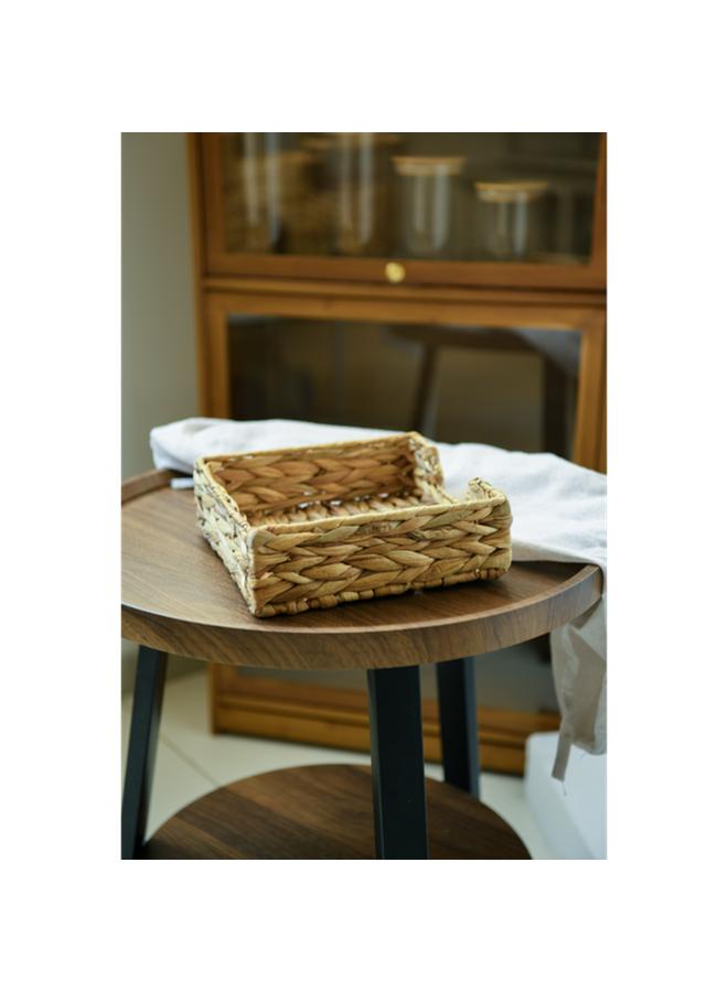 HONEY BEE Sturdy Hyacinth Grass Square Shaped Storage Basket Brown - Image 3